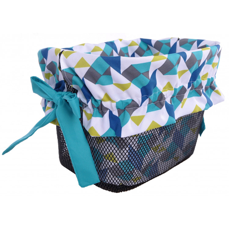 Vložka do košíka modrá s farebnými trojuholníkmi